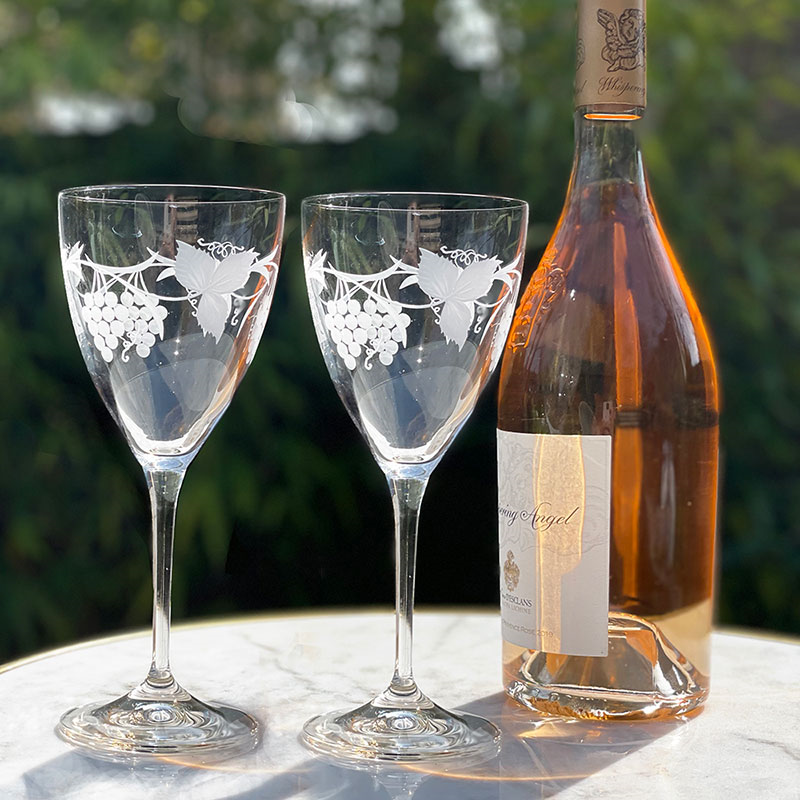 Grapevine Set of 2 Wine Glasses, 250ml, Clear-1