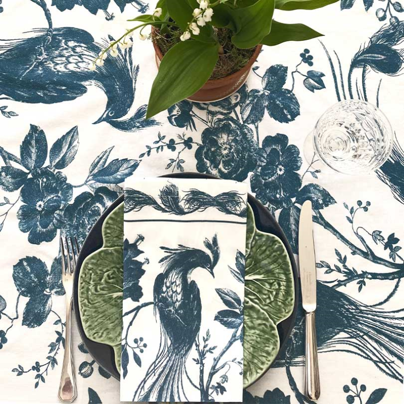 Birds in Paradise Cotton Tablecloth, 170 x 260cm-0