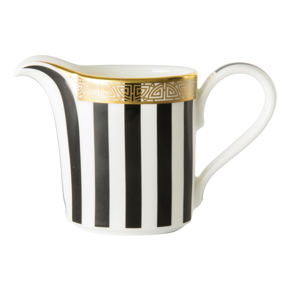 Satori Black Creamer - charnwood, H8cm, Black/White/Gold-0