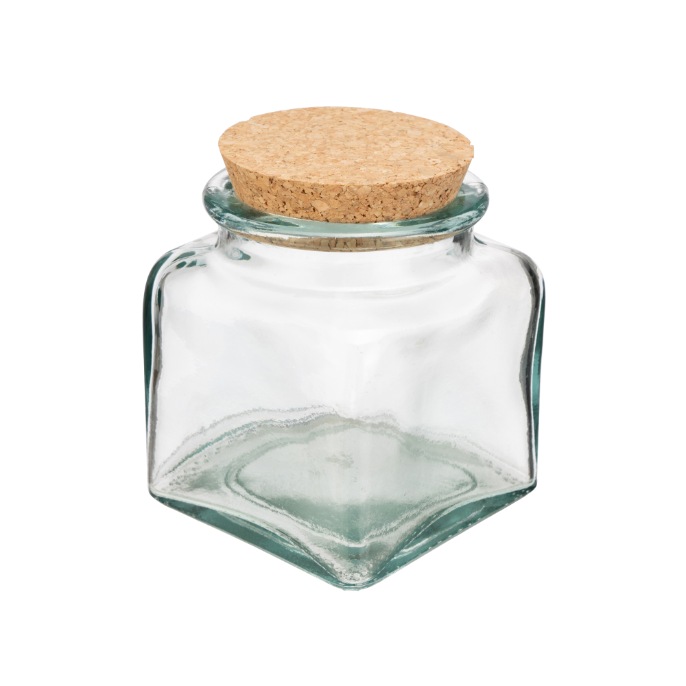 Recycled Glass Storage Jar, 1.1L, Clear-1