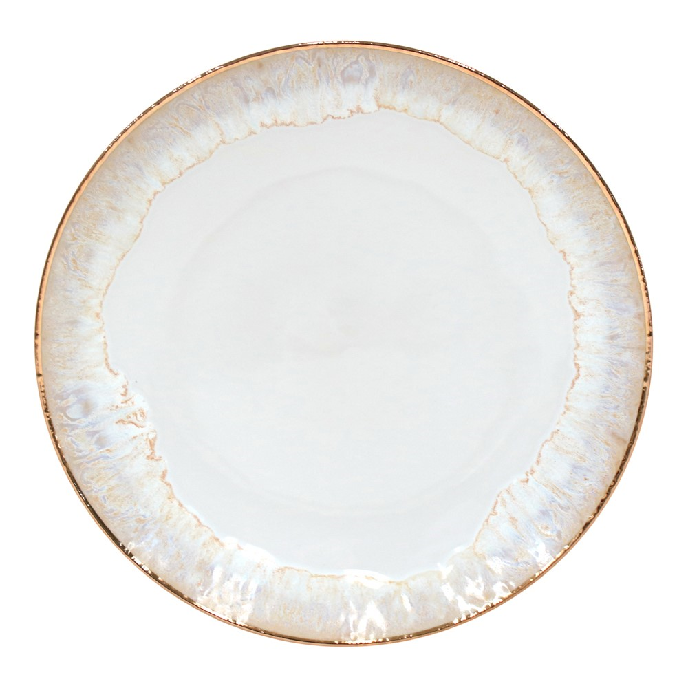 Taormina Set of 6 dinner plates, 27cm, White/Gold-0