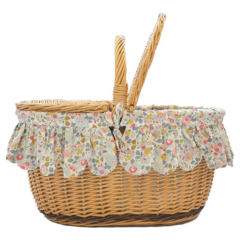 Betsy Oval Picnic Basket, Grey-2