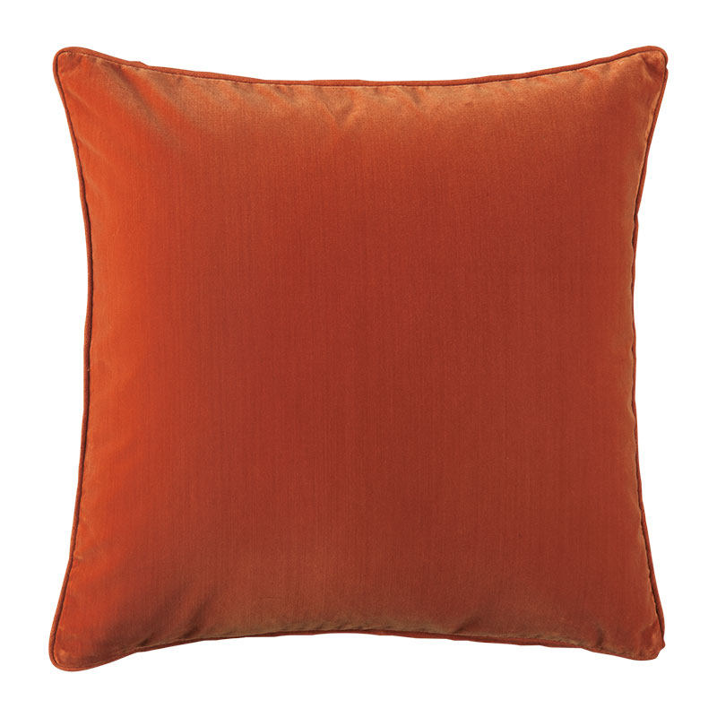 Plain Velvet Cushion Cover, Large - Burnt Orange-0