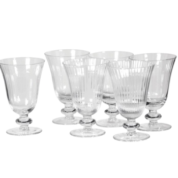 Wine Glass, Ribbed, Set of 6, 14cm-0