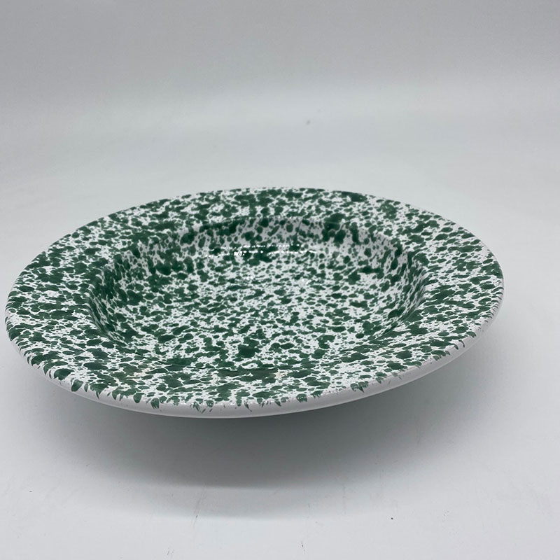 Splatter Pasta Plate, D23cm, Green-3