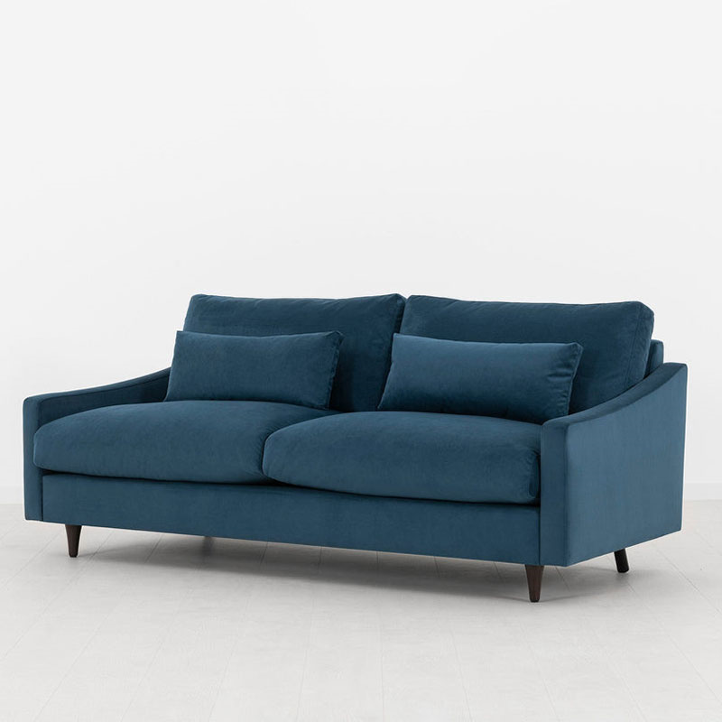 Model 07 Velvet 3 Seater Sofa, Teal-1