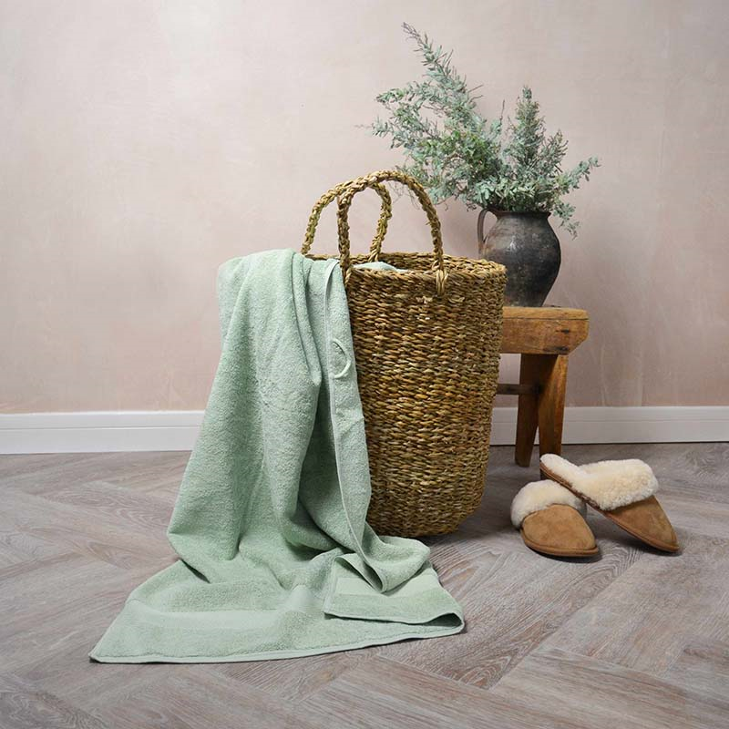 Organic 600gsm The Bath Sheet, 70 x 140cm, Sage Green-0