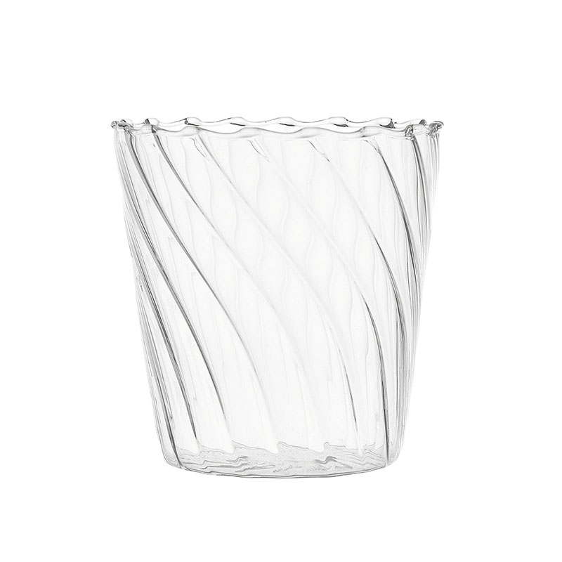 Rippled Pair of Tumblers, 9cm, Clear-1