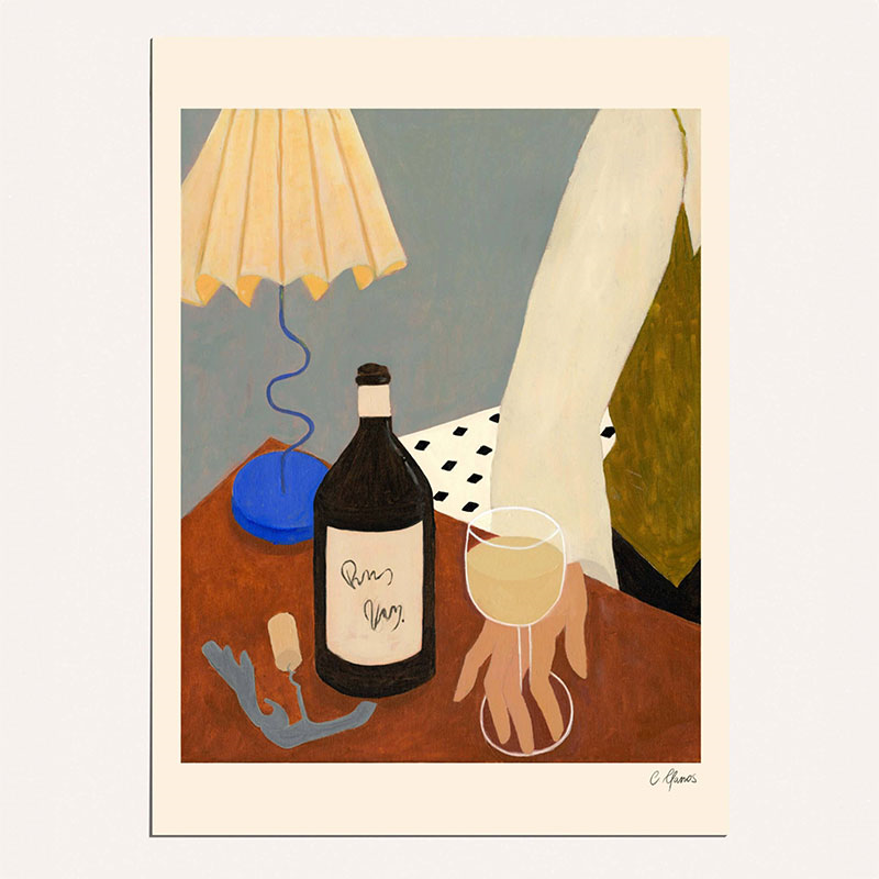 Carla Llanos Vino Blanco Print, 40 x 50cm, Multi-1