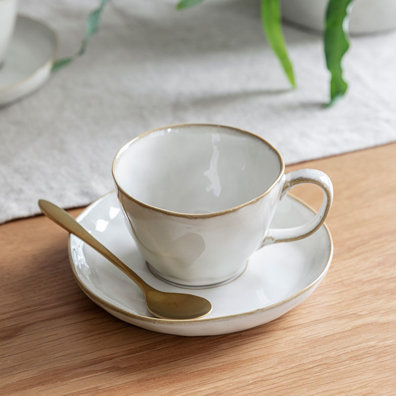 Ithaca Cup and Saucer, White-3