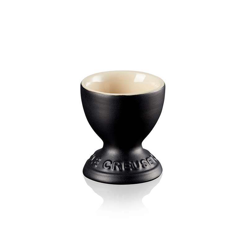 Stoneware Egg cup, Satin Black-1