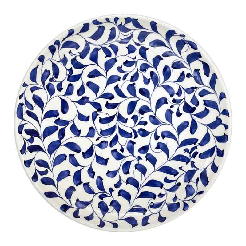 Scroll Charger Plate, D30cm, Navy-0