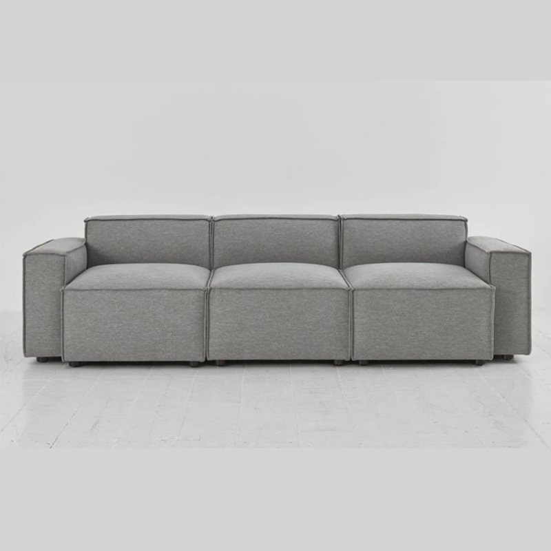 Model 03 3 Seater Linen Sofa, Shadow-1