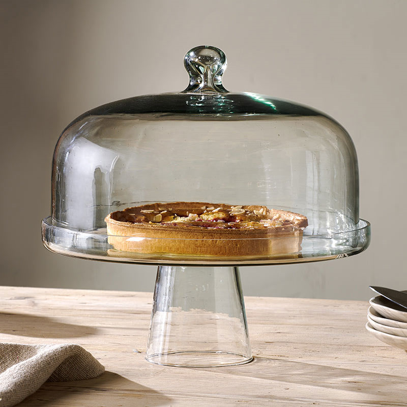 Banjara Glass Dome Cake Stand, D30cm, Clear-0