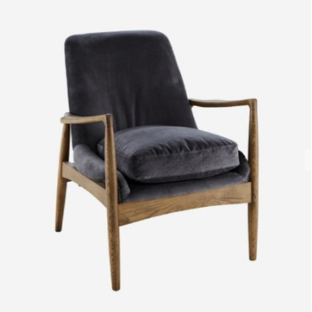 Chair, Crispin, Grey Velvet, Ash Wood, 82cm-0