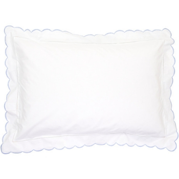 Scallop Oxford Pillowcase, Blue-1