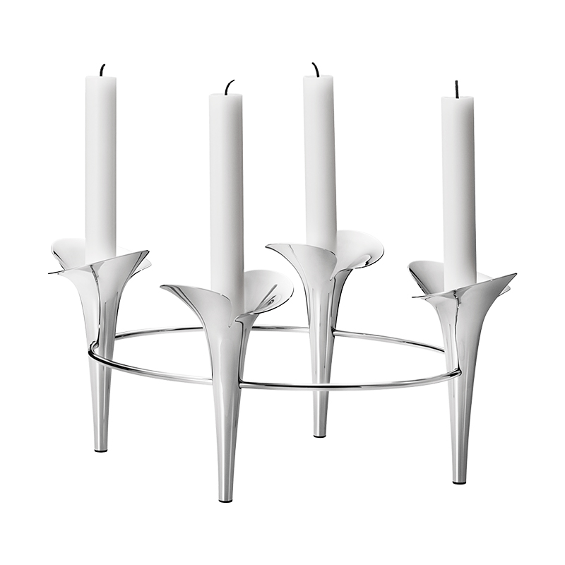 Bloom Botanica Candleholder, H15 x W34 cm, Silver-0