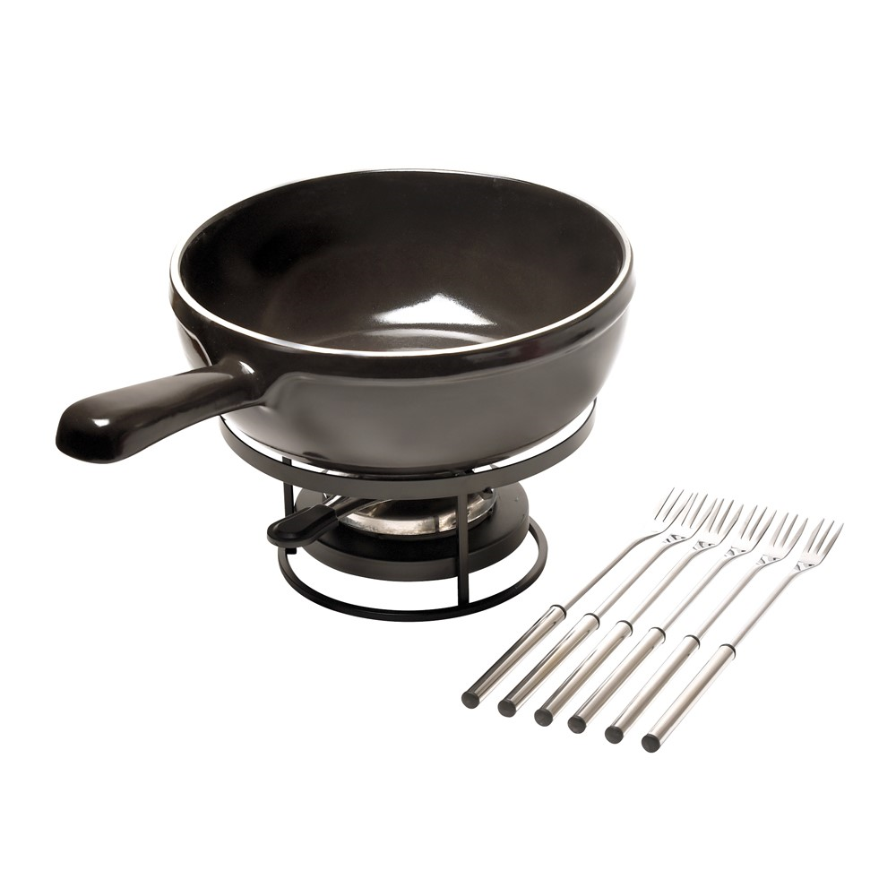 Cheese fondue set, 36 x 24 x 9cm - 2.4 Litre, Charcoal-0