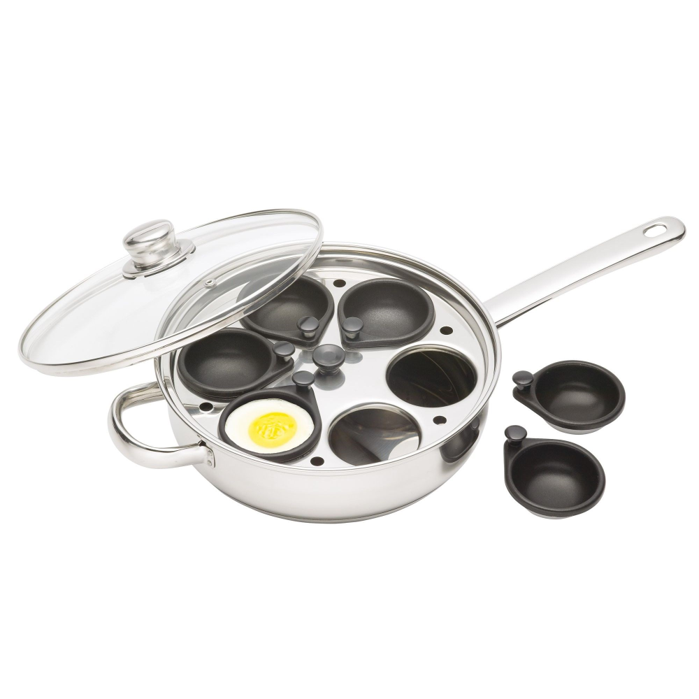 Clearview Egg poacher with 6 compartments, 28cm, stainless steel-0