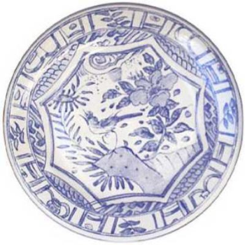 Gien- Oiseau Bleu, Dessert Plate, Set of 4-0