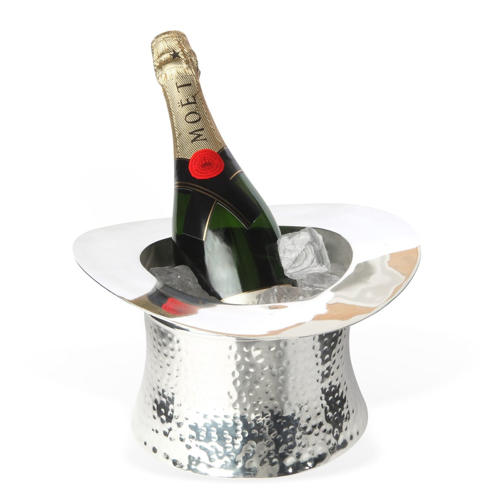 Top Hat Wine cooler, 17 x 30 x 25cm, Silver Plate-0