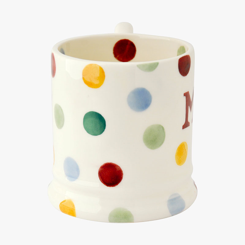 Polka Dot Set of 2 Mr & Mrs Mugs, 300ml, Cream-4