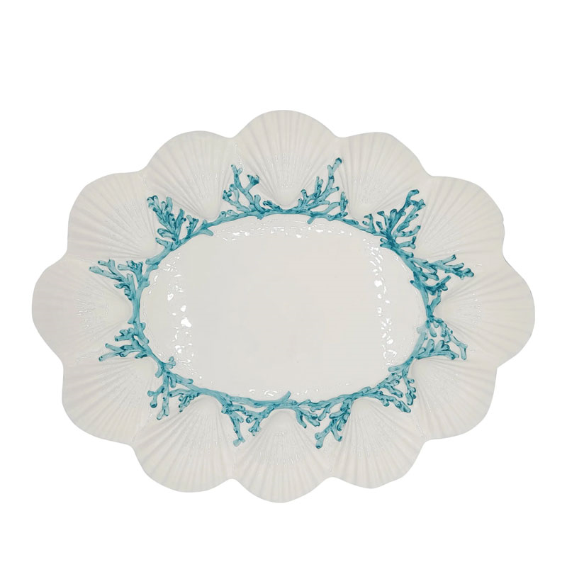 Saint Jacques Tray, D50cm, White and Blue-0