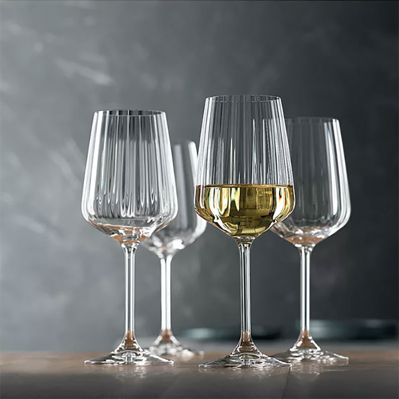 LifeStyle Set of 4 White Wine Glasses, 440ml, Clear-0