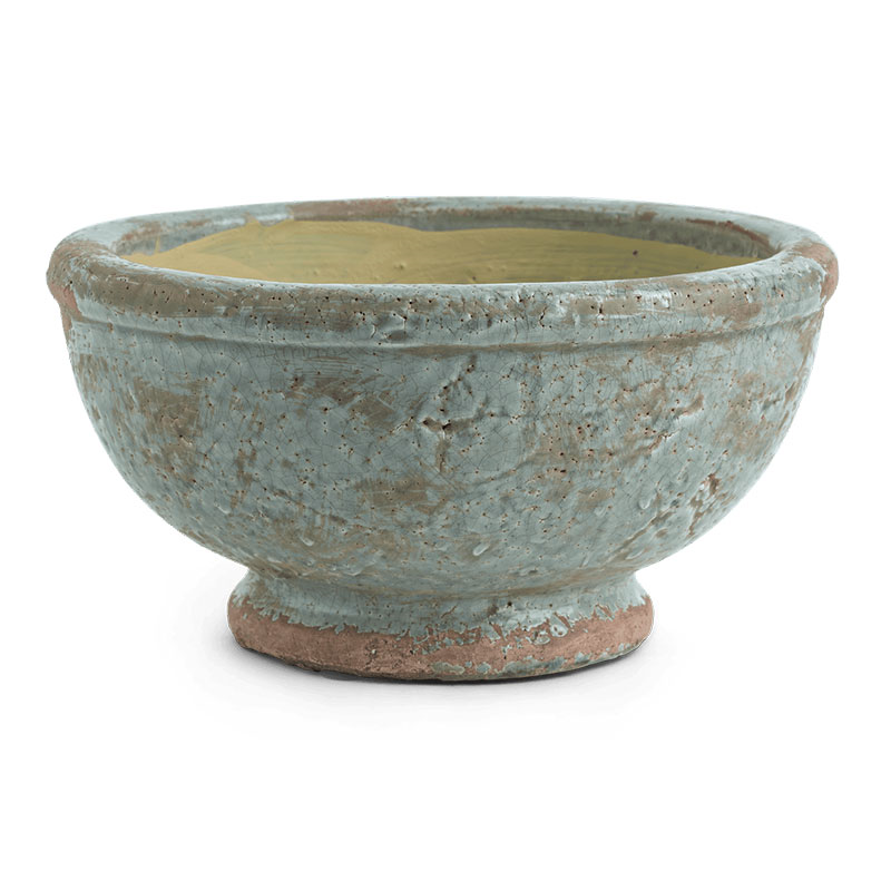 Broseley Footed Pot, H12.2 x D25cm, Moss-1