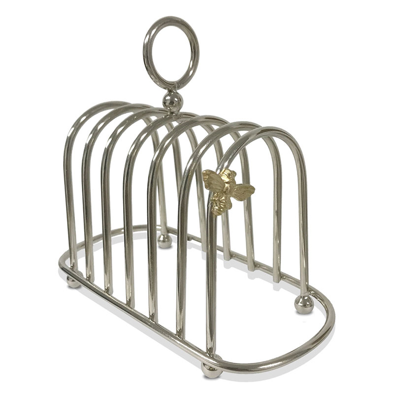 Bee Toast Rack, L16 x W8 x H14cm, Nickel-1