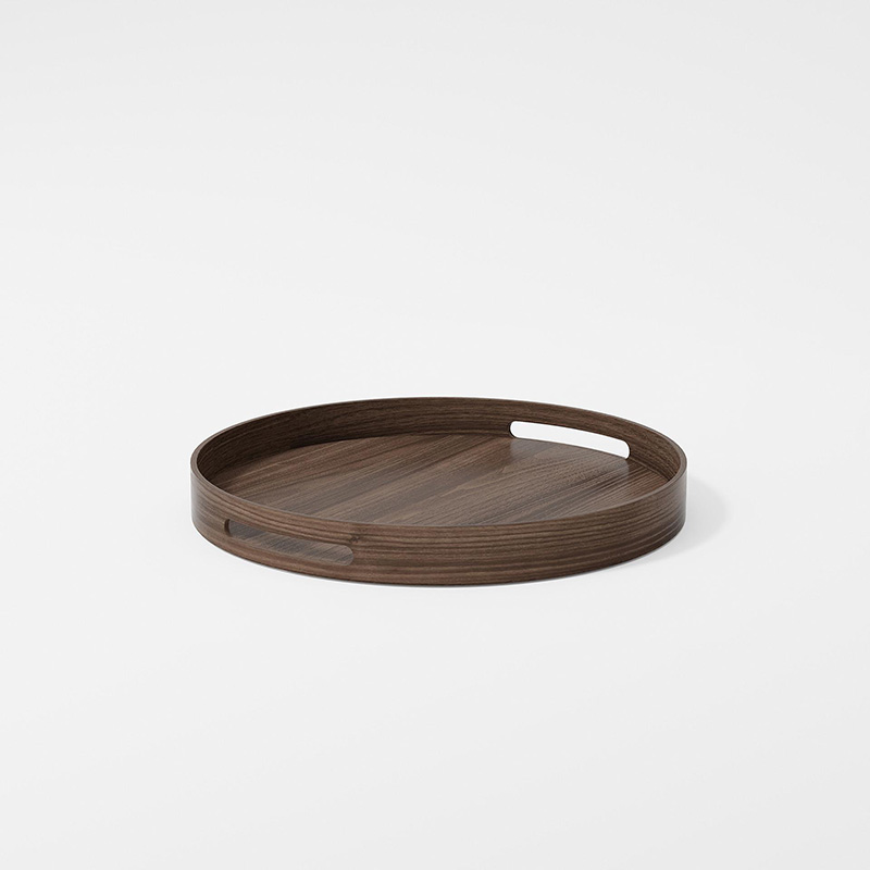 Busboy Round Tray, D30cm, Walnut-2