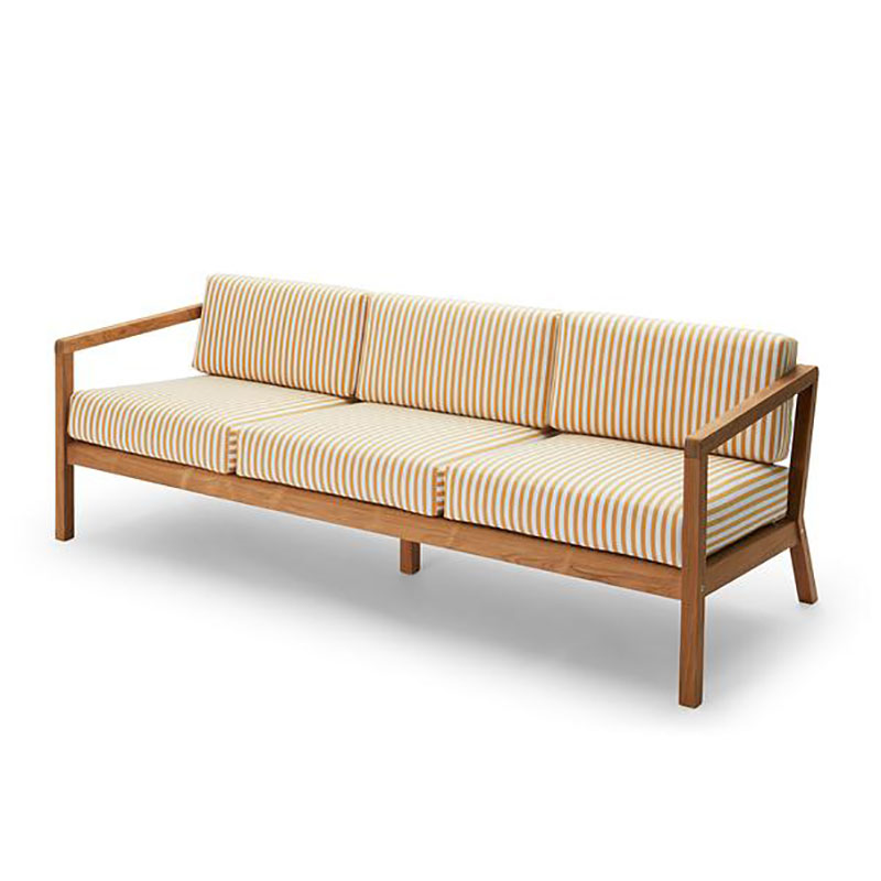 Virkelyst Outdoor 3 Seater Sofa, Golden Yellow Stripe-0