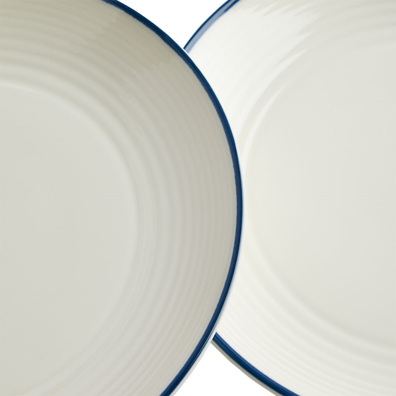 Gordon Ramsay Maze Denim Line Set of 4 Plates, D22cm, White-1