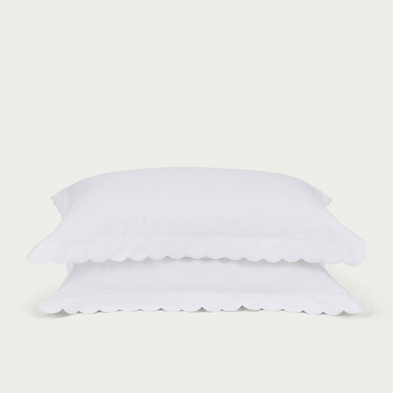 Madalena Set of 2 Standard Oxford Pillowcases, White-2