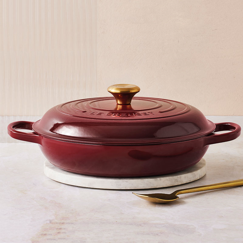 Signature Cast Iron Shallow Casserole, 30cm, Garnet-5