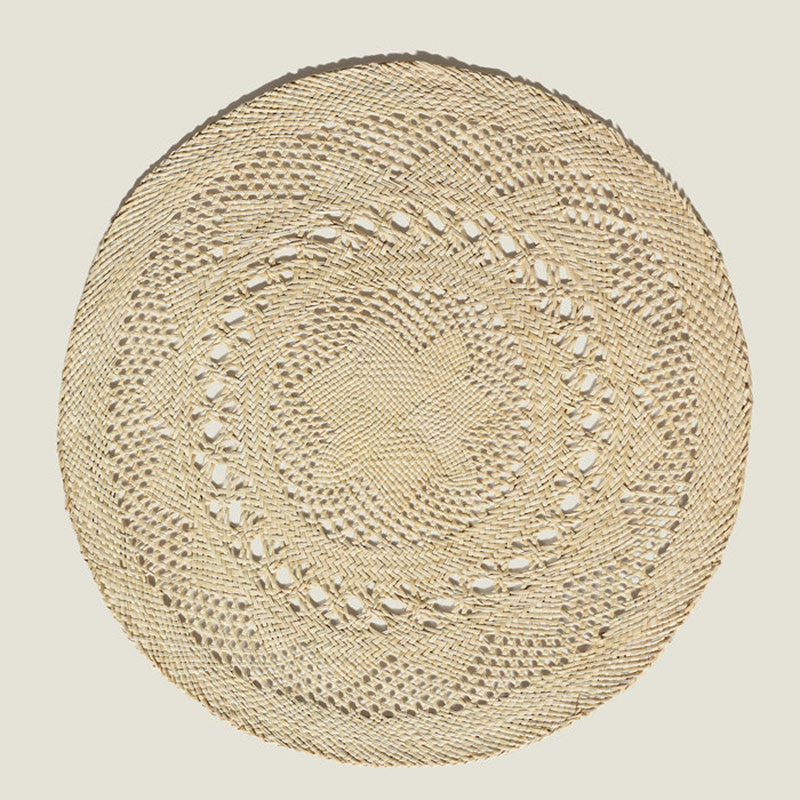 Classic Set of 2 Open Weave Placemats, D30cm, Natural-0