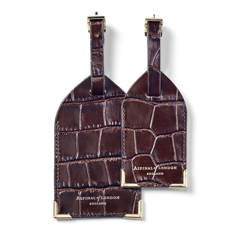 Set of 2 Luggage Tags, L12 x W7cm, Amazon Brown Croc-2