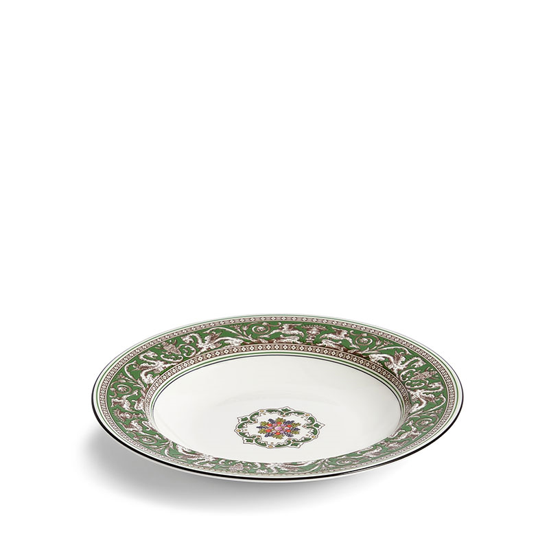 Florentine Rim Soup Bowl, D22.8cm, Verde-0