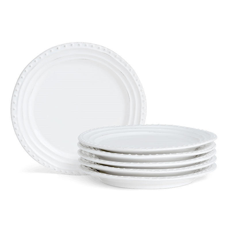 Bowsley Set of 6 Side Plates, D20cm, White-1