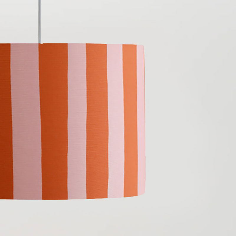 Stripe Drum Shade, 35cm, Pink & Orange-3