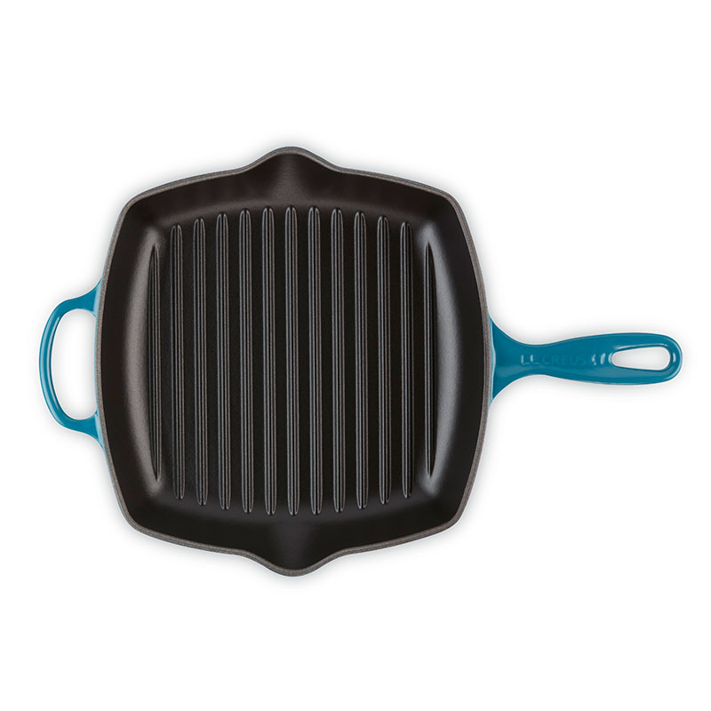 Signature Cast Iron Square grillit, Dia26cm, Deep Teal-3