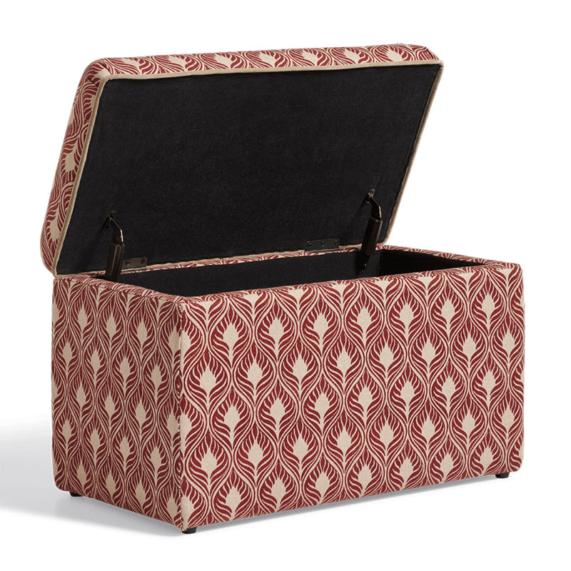 Carena Upholstered Trunk, H46cm x W70cm x D38cm, Red Garnet-1