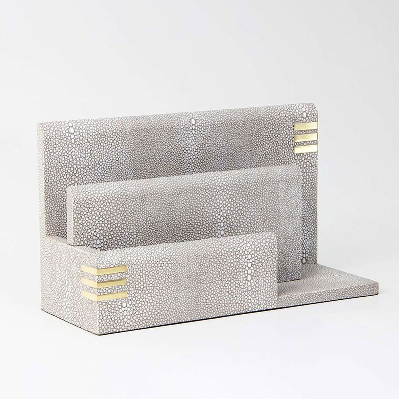 Christie Letter Rack, 26 x 10 x 15cm, Barley Shagreen-3