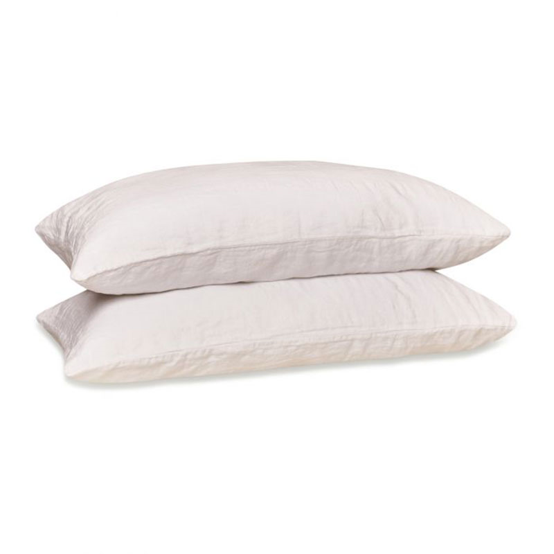 Linen Pair of Standard Pillowcases, White-1