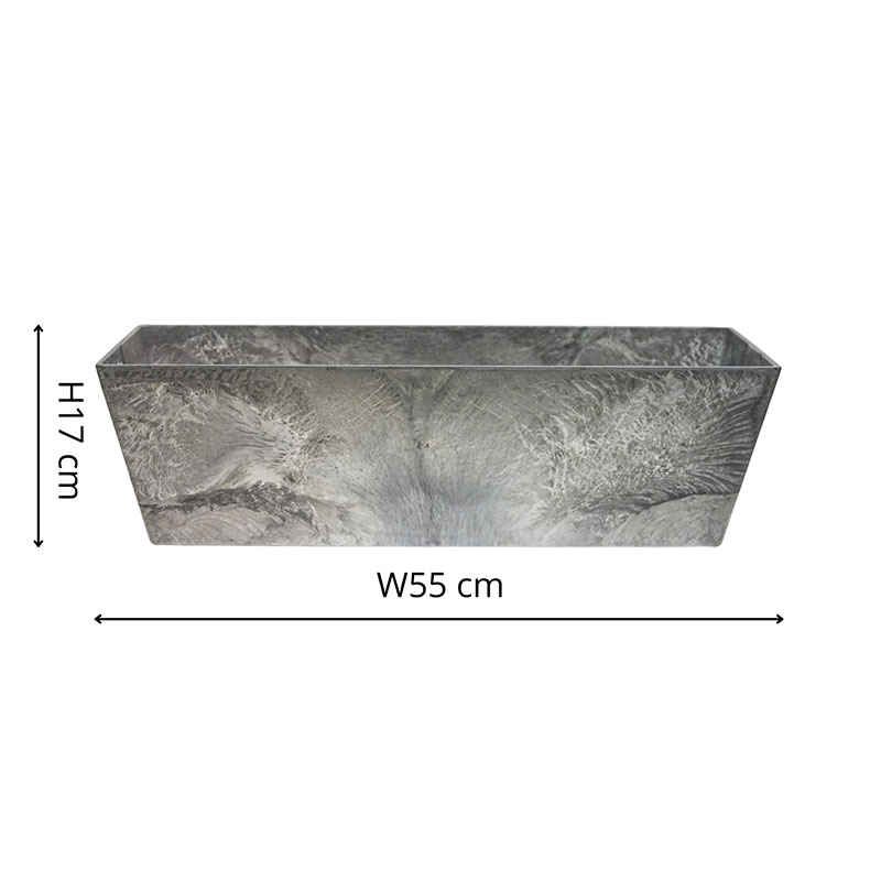 Ella Balcony trough, H17 x D55cm, Grey-4