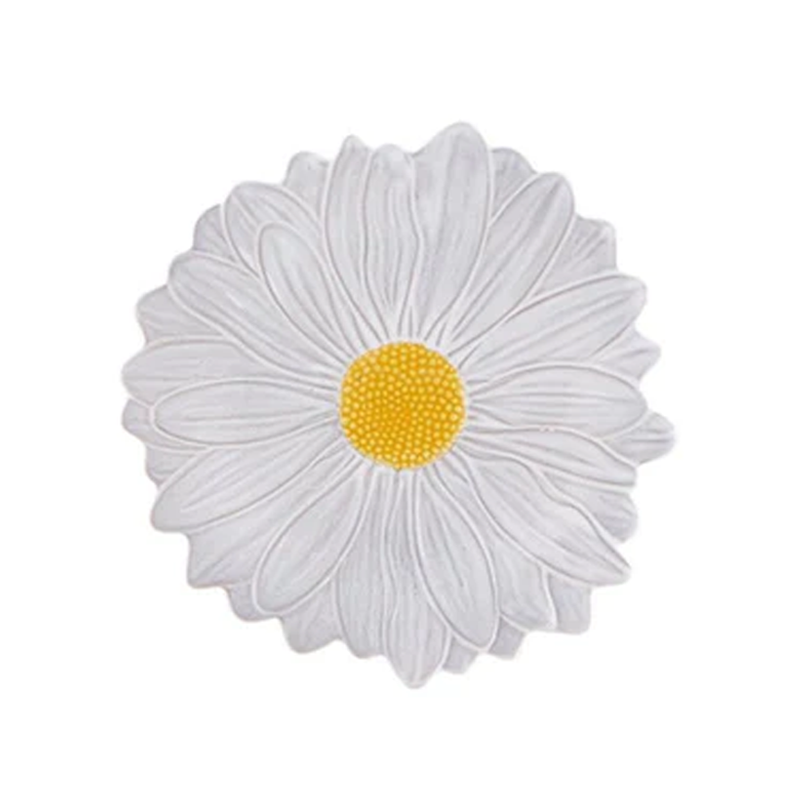 Maria Flor Daisy Plate, D23cm, White-0