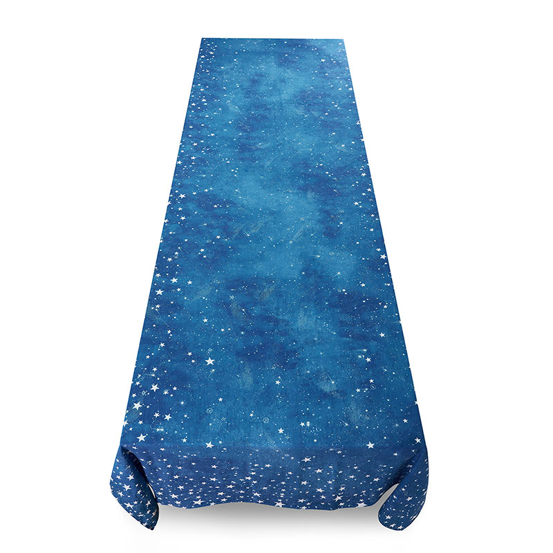 Celestial Stars Linen Tablecloth, 300cm x 165cm, Blue-2