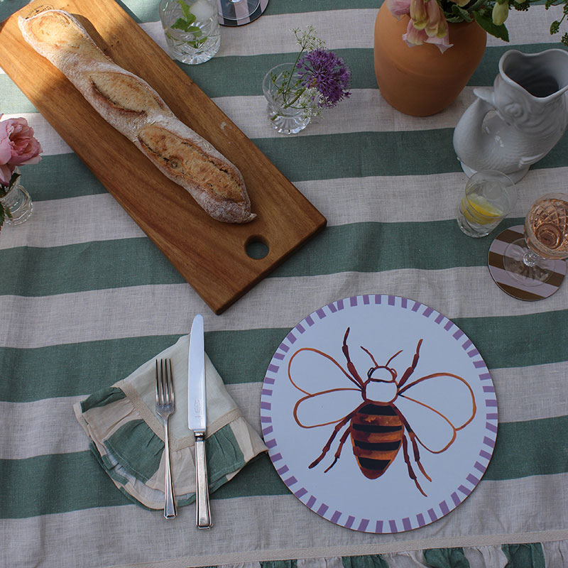 Bee Placemat, D28cm, Multi-2