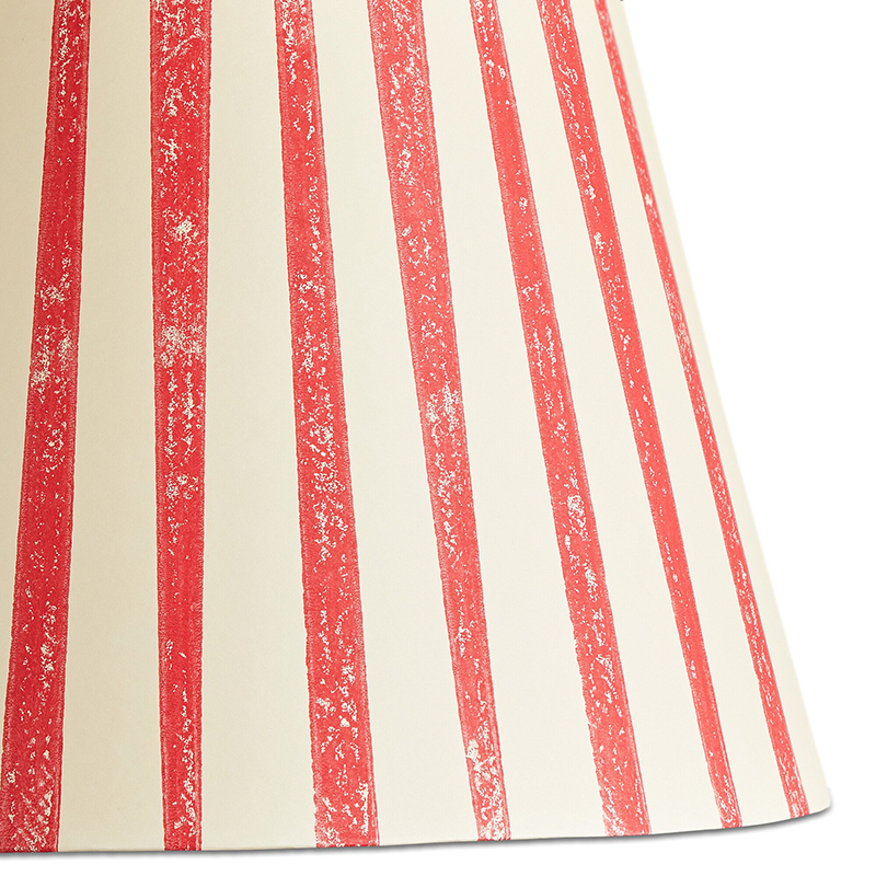 Straight empire Shade, 45cm, ruby candy stripe block printed cotton-3