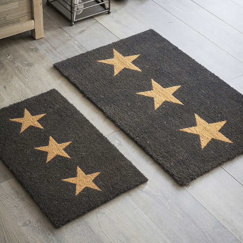 Triple Star Doormat, Large, Charcoarl-0